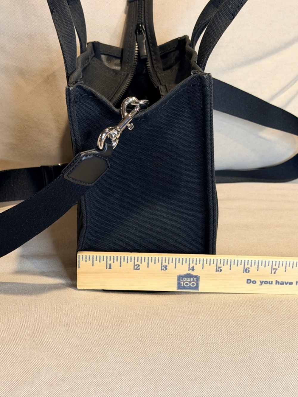 Marc Jacobs Black 'The Tote Bag' Mini Canvas Tote - Picture 13 of 13